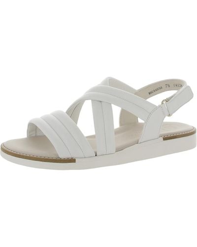 Paul Green Faux Leather Open Toe Slingback Sandals - White