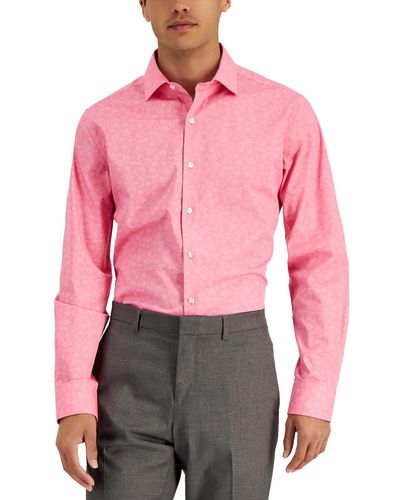 BarIII Organic Cotton Slim Fit Button-down Shirt - Pink