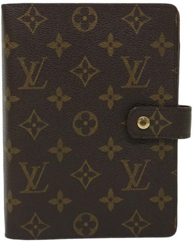 Louis Vuitton Agenda Mm Canvas Wallet (pre-owned) - Black