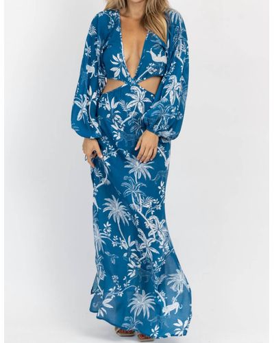 Olivaceous Barbados Tropic Cutout Coverup - Blue