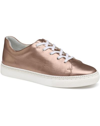 Johnston & Murphy Callie Faux Leather Metallic Casual And Fashion Sneakers - Pink