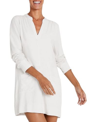 Splendid Teaghan Long Sleeve V-neck Shirtdress - White