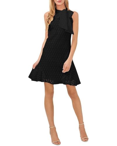 Cece Lace Hi-low Halter Dress - Black