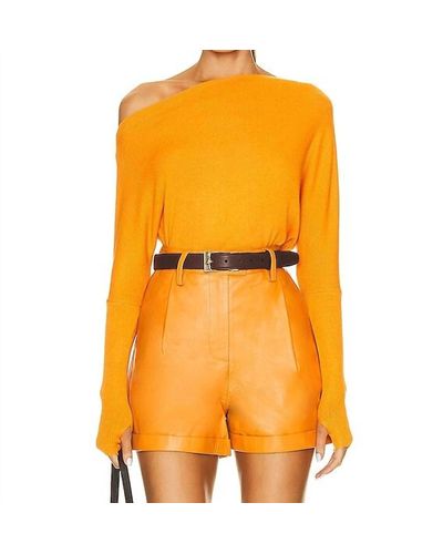 Enza Costa Sweater Knit Slouch Top - Orange
