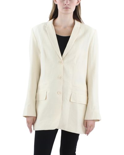 By Malene Birger V Neck Casual Double-breasted Blazer - Natural