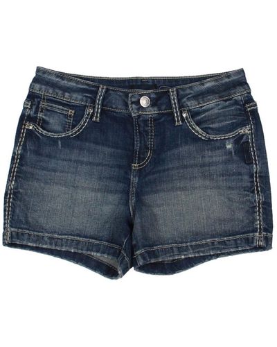 Silver Jeans Co. Denim Medium Wash Denim Shorts - Blue