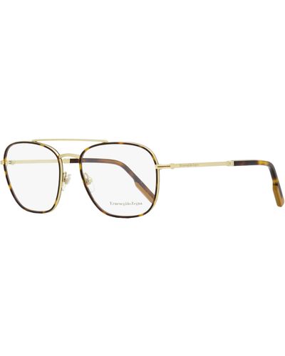 Zegna Rectangular Eyeglasses Ez5183 032 Matte Gold/havana 56mm - Black