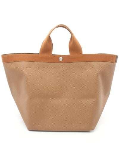 Herve Chapelier Luxe Boat-shaped Tote L Handbag Tote Bag Coated Canvas Brown