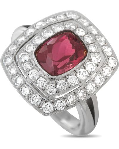Non-Branded Lb Exclusive 18k Gold 0.85ct Diamond And Rubellite Ring Mf11-012324 - Gray