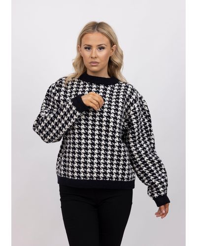BeReal Houndstooth Sweater - Blue