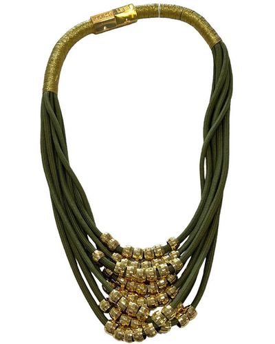 Holst + Lee Waterfall Necklace In Olive/gold - Green