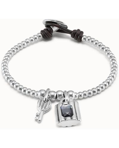Uno De 50 Hopeful Key Bracelet In Silver - White