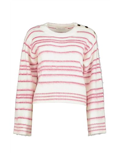 Bishop + Young Noelle Stripe Fuzzy Sweater - Pink
