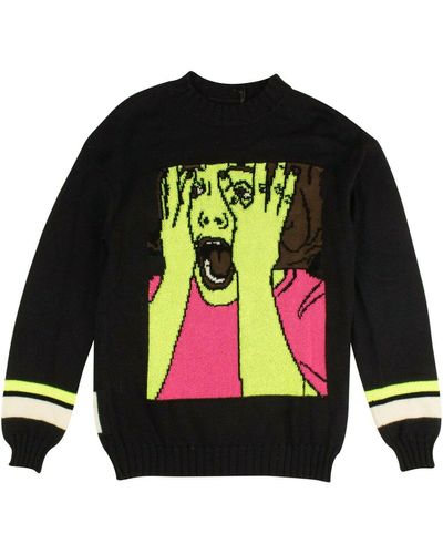 Marcelo Burlon Screaming Face Pullover Sweater - Black