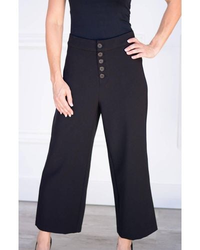 Cupcakes And Cashmere Riga Button Front Wide Leg Trouser - Blue
