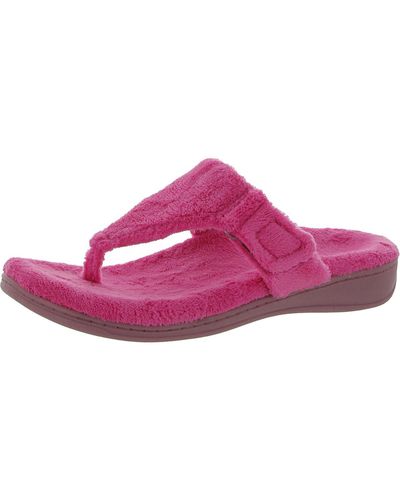 Vionic Forever Terry Cloth Slip On Slide Slippers - Pink
