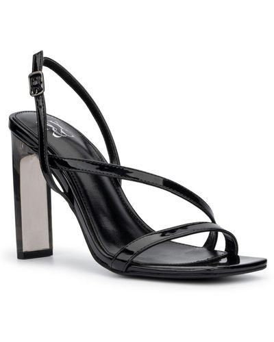 New York & Company Lory Thong Slip On Heels - Metallic