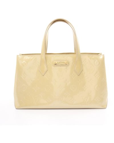 Louis Vuitton Wilshire Pm Monogram Vernis Broncorail Handbag Tote Bag Leather - Natural