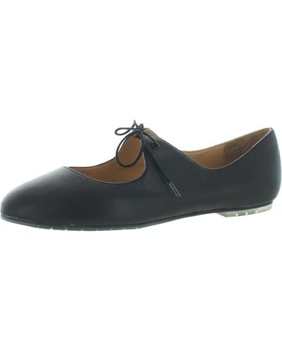 Me Too Cacey Leather Slip On Mary Janes - Black