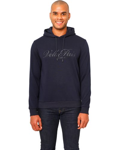 VELLAPAIS Troyes Graphic Logo Hoodie Sweater - Blue