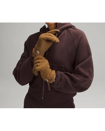 lululemon Textured Fleece Gloves - Brown