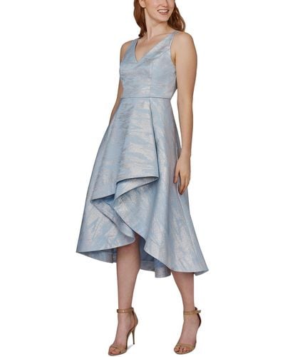 Adrianna Papell Hi Low Maxi Cocktail And Party Dress - Blue
