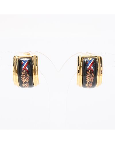 Hermès Email Earrings Gp Cloisonne Gold Color - Metallic