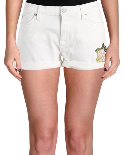 Hudson Jeans Asha Cuffed Mid-rise Denim Shorts - White