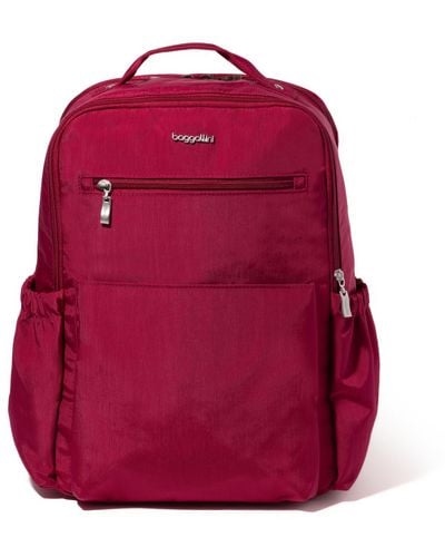 Baggallini Tribeca Expandable Laptop Backpack - Red