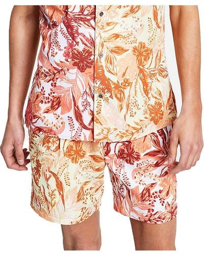 INC Tropical Printed Casual Shorts - Red