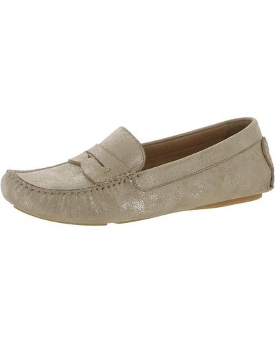 Johnston & Murphy maggie Faux Suede Penny Loafer Loafers - Natural