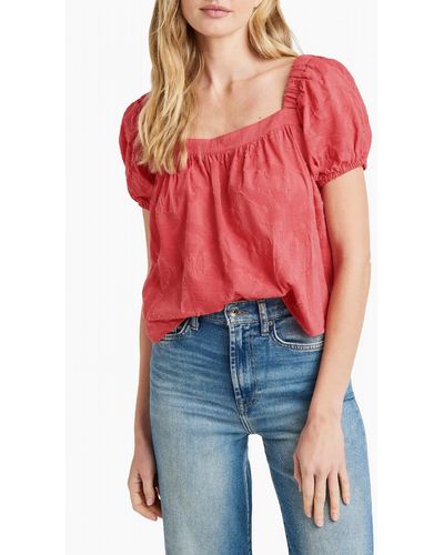 Splendid Nikki Jacquard Blouse In Pink - Red