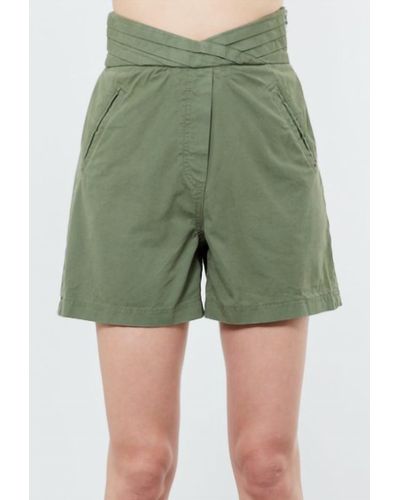 RTA Ellena Pleated Shorts - Green