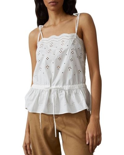 Closed Molly Embroidered Eyelet Tank Top - White