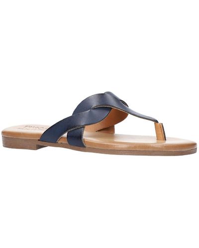 TUSCANY by Easy StreetR Abriana Faux Leather Heeled Flat Sandals - Blue