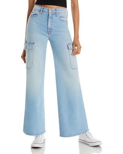 Mother Undercover Distressed Denim Cargo Jeans - Blue