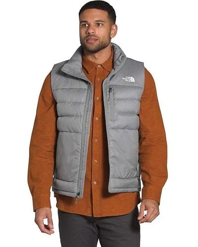 The North Face Aconagua 2 Nf0a4r2fdyy Gray Down Full-zip Vest Xs Ncl735 - Brown