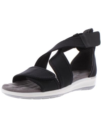 Walking Cradles Stardust Strappy Casual Wedges - Black