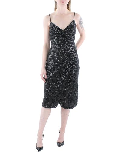 Nanette Lepore Sequined Midi Cocktail And Party Dress - Black