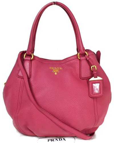 Prada Saffiano Leather Shoulder Bag (pre-owned) - Pink