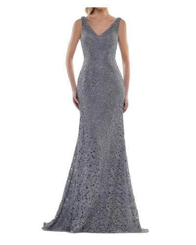 Marsoni by Colors Lace A-line Gown - Gray