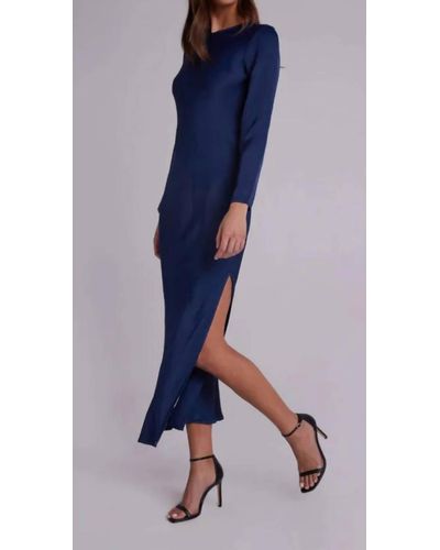 Bella Dahl Bias Long Sleeve Slip Dress - Blue