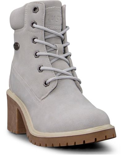Lugz Clove Faux Suede Lace-up Ankle Boots - Gray