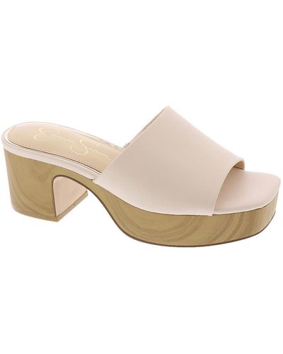 Jessica Simpson Kalyani Faux Leather Slip-on Platform Sandals - Natural