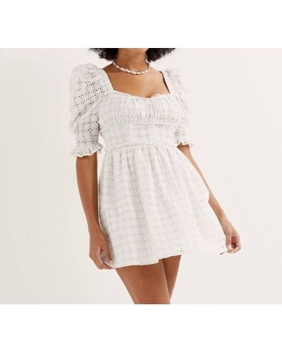 For Love & Lemons Libby Mini Dress - White