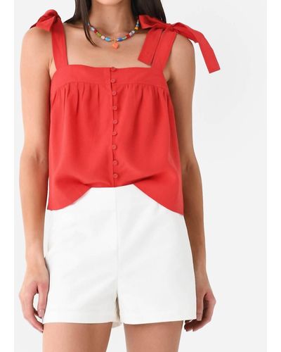 Greylin Vera Tie Shoulder Top In Tomato - Red