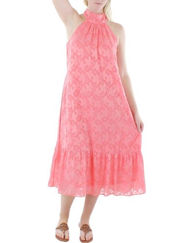 Donna Ricco Halter Long Maxi Dress - Pink