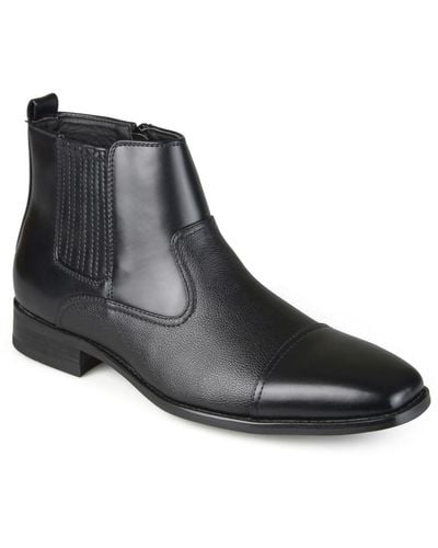 Vance Co. Alex Faux Leather Block Heel Ankle Boots - Black