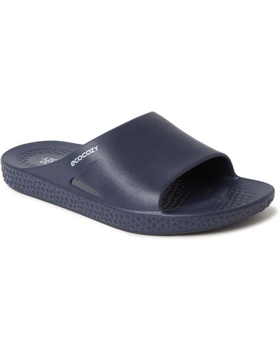 Dearfoams Ecocozy Sustainable Comfort Slide Sandal - Blue
