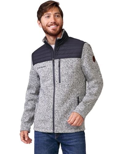 Free Country Frore Sweater Knit Fleece Jacket - Gray